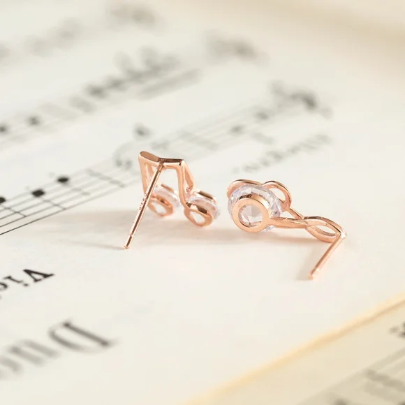 Rose Gold Musical Studs (S925) - Only 1 left! - Picture 5 of 6